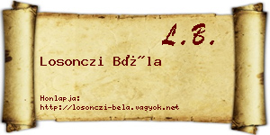 Losonczi Béla névjegykártya